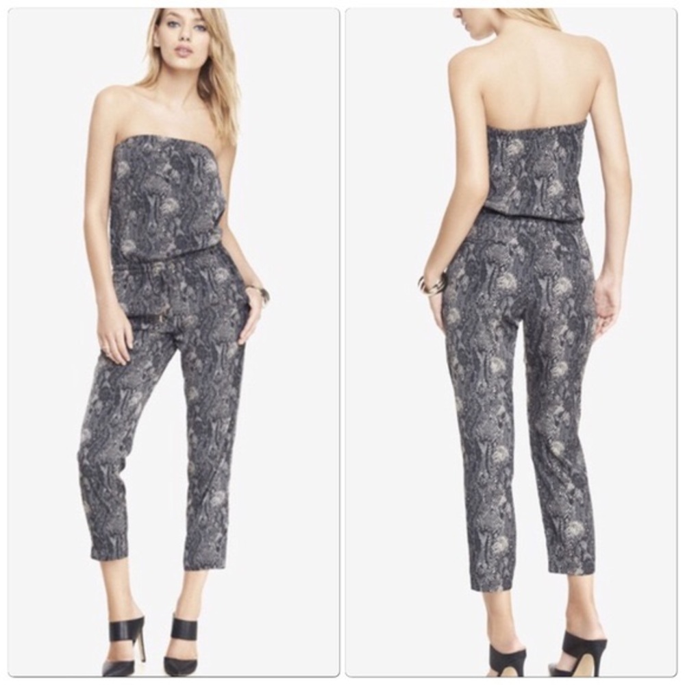 Express Snake Print Strapless Romper/Jumpsuit